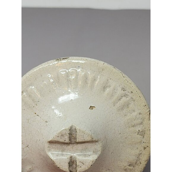 Antique Ceramic Lid Set Pair‎ With Glazed Finish White - Picture 3 of 8